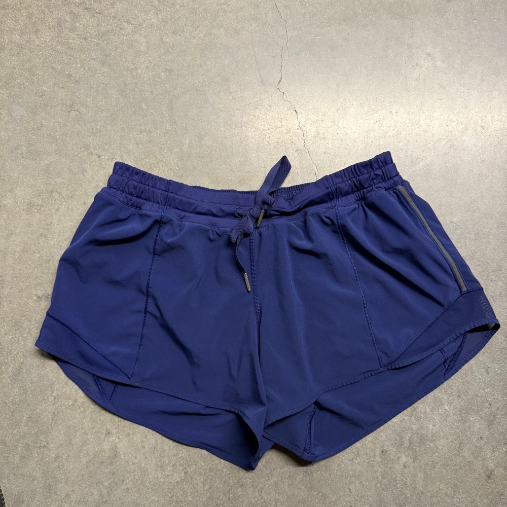 Lululemon Hotty Hot Low-Rise Lined Running Shorts Navy Blue Size 8 2.5" Inseam